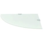 Étagères d'angle 2 pcs et supports chromés Verre Blanc 35x35 cm – Image 2