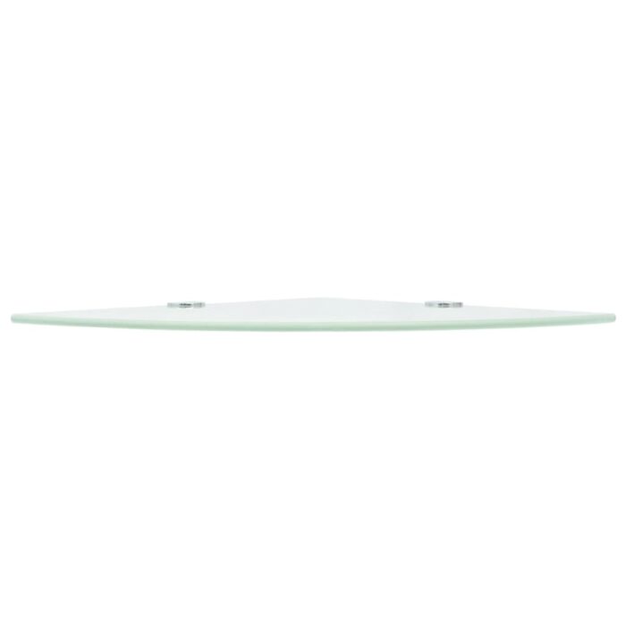 Étagères d'angle 2 pcs et supports chromés Verre Blanc 35x35 cm – Image 3