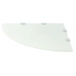 Étagères d'angle 2 pcs et supports chromés Verre Blanc 45x45 cm – Image 2