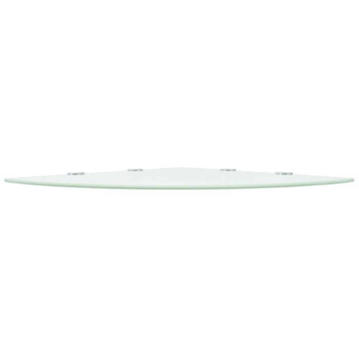 Étagères d'angle 2 pcs et supports chromés Verre Blanc 45x45 cm – Image 3