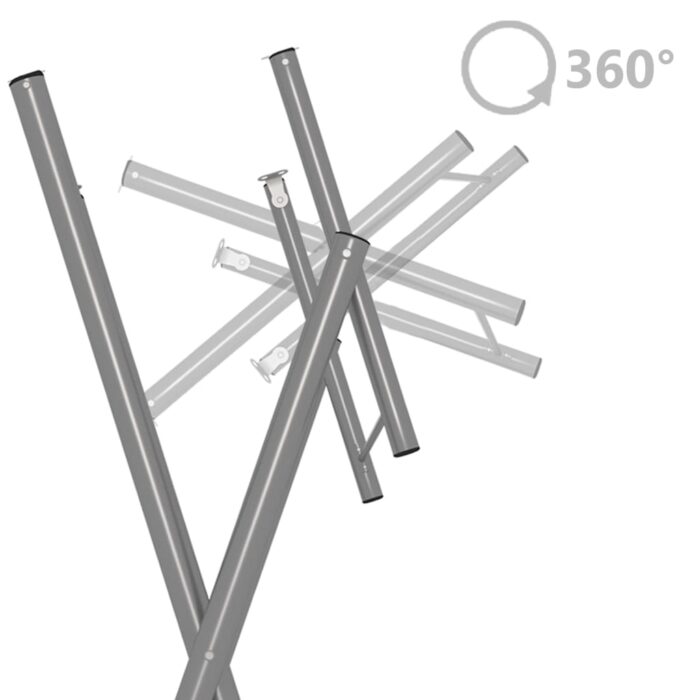 Pieds de table de bar pliables Argenté 45x53x108 cm – Image 5