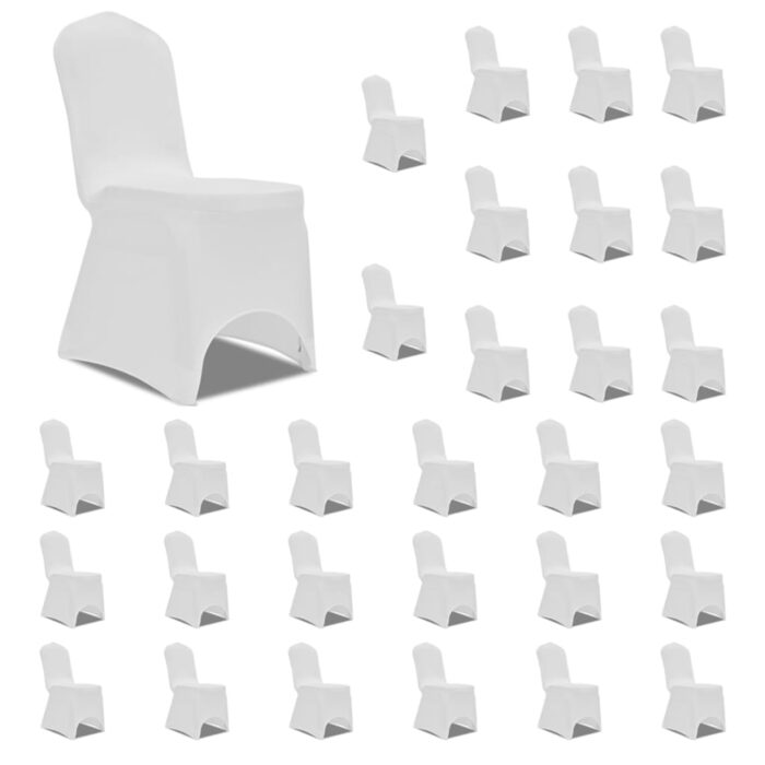 Housses élastiques de chaise Blanc 30 pcs – Image 1