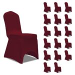 Housses élastiques de chaise Bordeaux 18 pcs