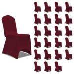 Housses élastiques de chaise Bordeaux 24 pcs
