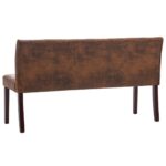 Banc 148,5 cm Marron Similicuir daim – Image 3