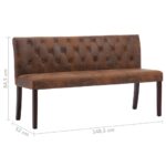 Banc 148,5 cm Marron Similicuir daim – Image 5