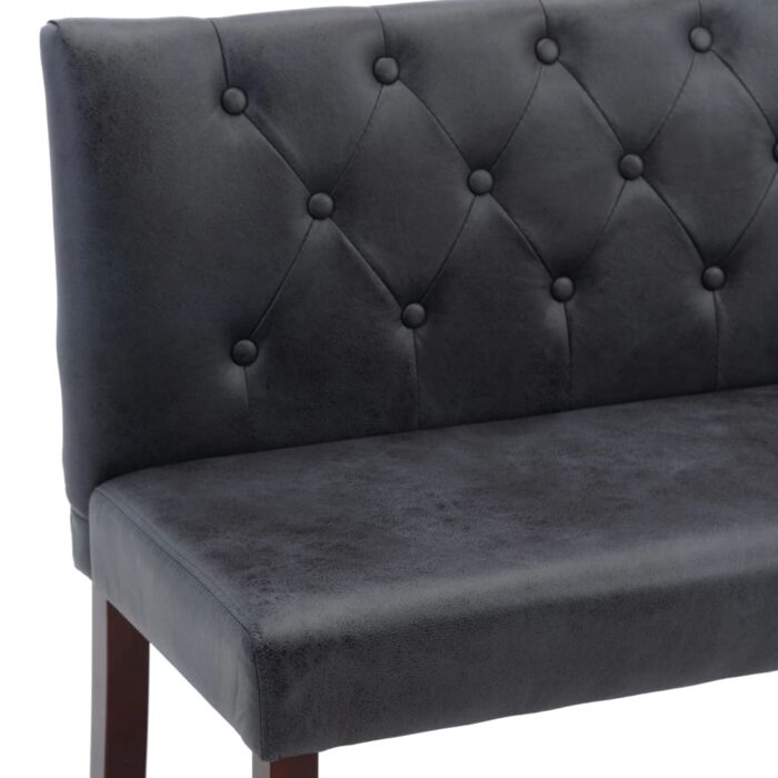 Banc 148,5 cm Gris Similicuir daim – Image 4