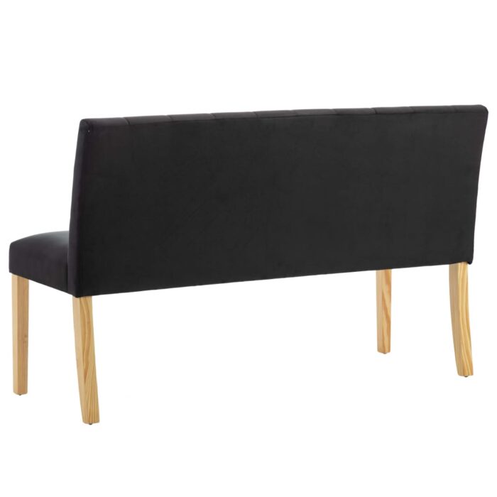 Banc 140 cm Noir Velours – Image 3