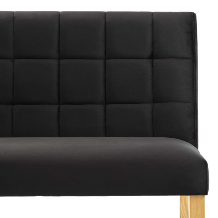 Banc 140 cm Noir Velours – Image 4