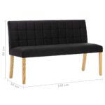 Banc 140 cm Noir Velours – Image 5