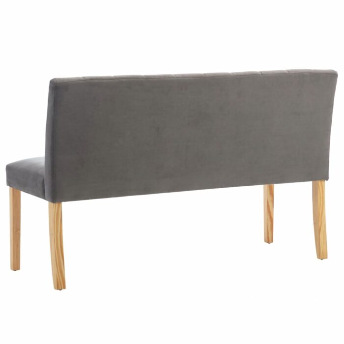 Banc 140 cm Gris Velours – Image 3