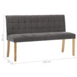 Banc 140 cm Gris Velours – Image 5