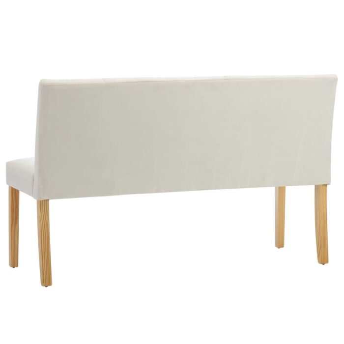 Banc 140 cm Crème Velours – Image 3