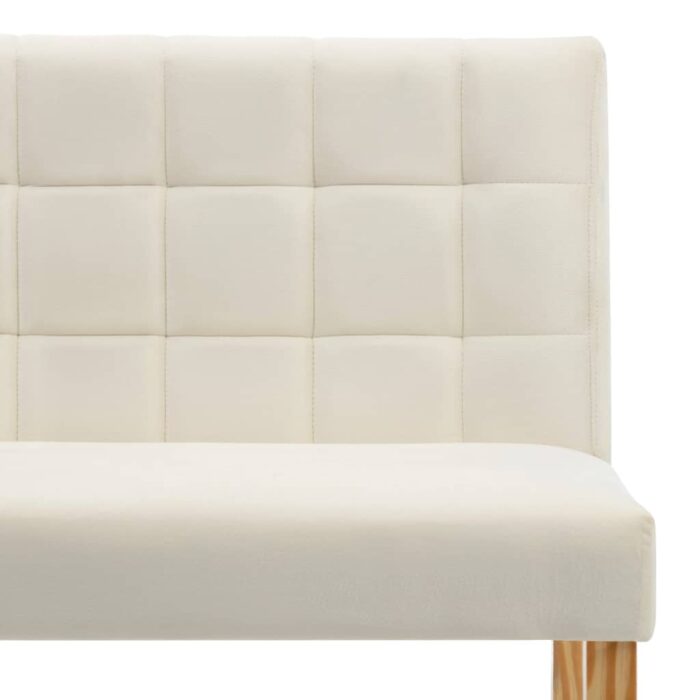 Banc 140 cm Crème Velours – Image 4