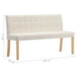 Banc 140 cm Crème Velours – Image 5