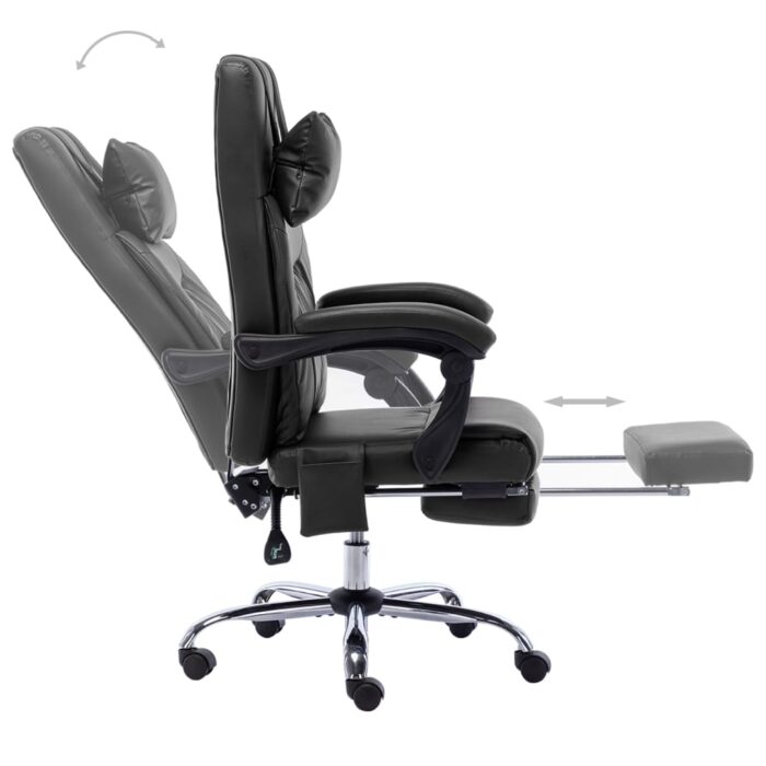 Chaise de bureau de massage Noir Similicuir – Image 4