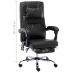 Chaise de bureau de massage Noir Similicuir – Image 7