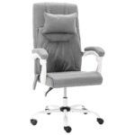 Chaise de bureau de massage Gris Tissu
