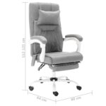 Chaise de bureau de massage Gris Tissu – Image 8
