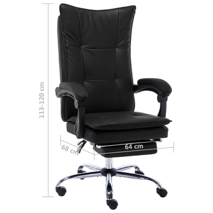 Chaise de bureau Noir Similicuir – Image 10
