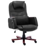 Chaise de bureau de massage Noir Similicuir
