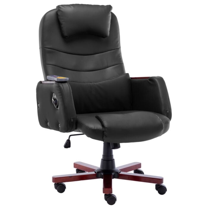 Chaise de bureau de massage Noir Similicuir – Image 1