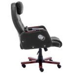 Chaise de bureau de massage Noir Similicuir – Image 2
