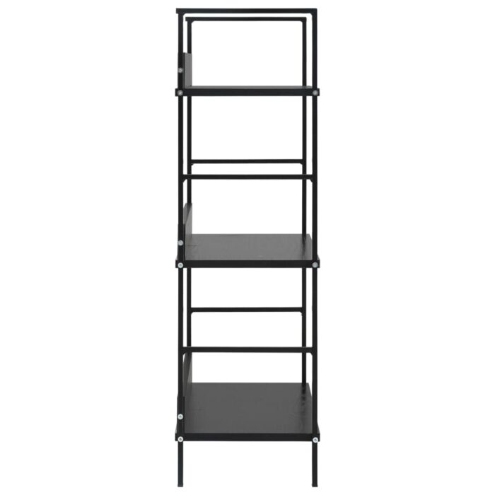 Bibliothèque à 3 niveaux noir 60x27,6x90,5 cm bois d'ingénierie – Image 3