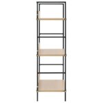 Bibliothèque à 3 niveaux chêne 60x27,6x90,5cm bois d'ingénierie – Image 3