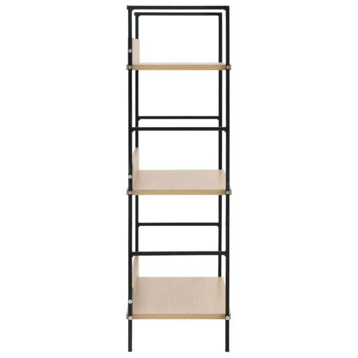 Bibliothèque à 3 niveaux chêne 60x27,6x90,5cm bois d'ingénierie – Image 3