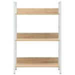 Bibliothèque à 3 niveaux chêne 60x27,6x90,5cm bois d'ingénierie – Image 2