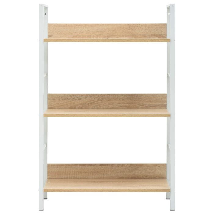 Bibliothèque à 3 niveaux chêne 60x27,6x90,5cm bois d'ingénierie – Image 2