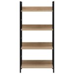 Bibliothèque à 4 niveaux chêne 60x27,6x124,5 cm bois ingénierie – Image 2