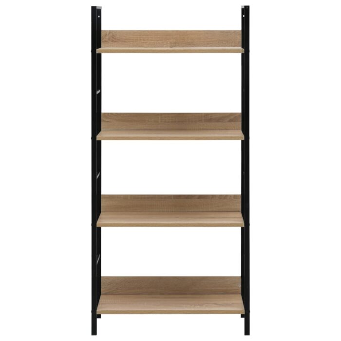 Bibliothèque à 4 niveaux chêne 60x27,6x124,5 cm bois ingénierie – Image 2