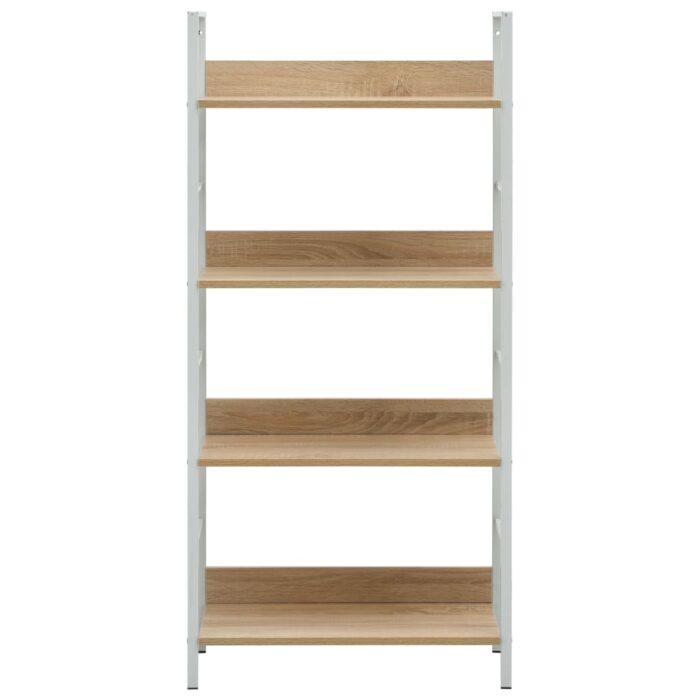 Bibliothèque à 4 niveaux chêne 60x27,6x124,5 cm bois ingénierie – Image 2