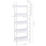 Bibliothèque à 5 niveaux noir 60x27,6x158,5cm bois d'ingénierie – Image 6