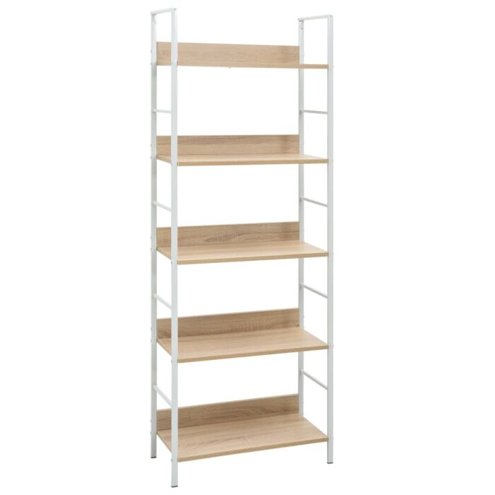Bibliothèque à 5 niveaux chêne 60x27,6x158,5 cm bois ingénierie – Image 1