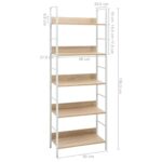 Bibliothèque à 5 niveaux chêne 60x27,6x158,5 cm bois ingénierie – Image 6