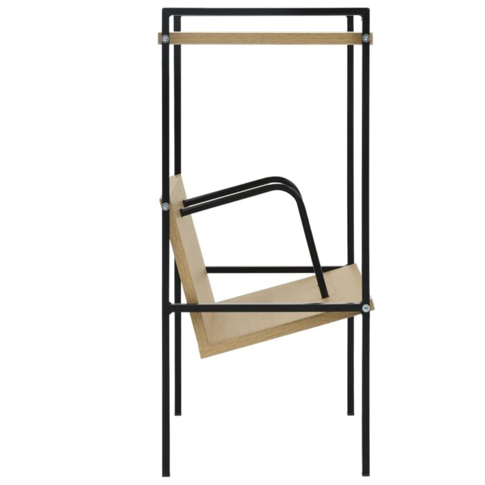 Bibliothèque 2 niveaux noir chêne 52x28x59 cm bois d'ingénierie – Image 3