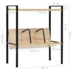 Bibliothèque 2 niveaux noir chêne 52x28x59 cm bois d'ingénierie – Image 7