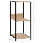 Étagère à livres droite petite Noir et chêne 33,5x39,6x79,7 cm – Image 5