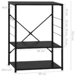 Armoire à four à micro-ondes Noir 60x39,6x79,5 cm – Image 6