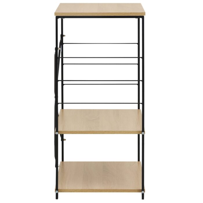 Armoire à micro-ondes noir et chêne 60x39,6x79,5 cm – Image 2