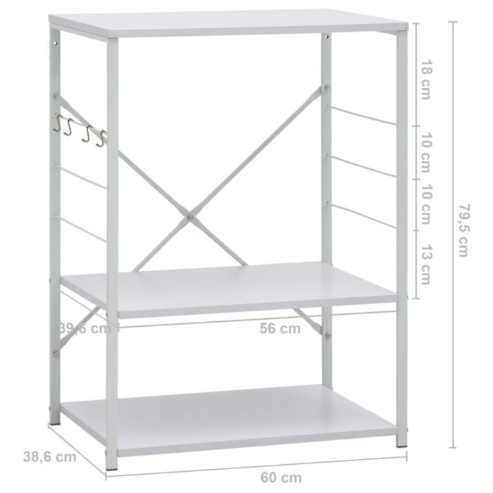 Armoire à four à micro-ondes Blanc 60x39,6x79,5 cm – Image 6