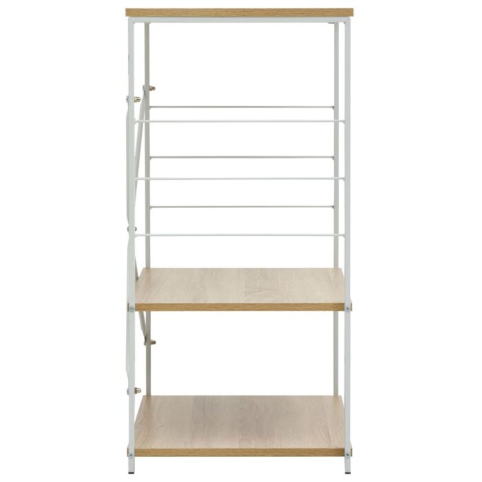 Armoire à micro-ondes Blanc et chêne 60x39,6x79,5 cm – Image 2