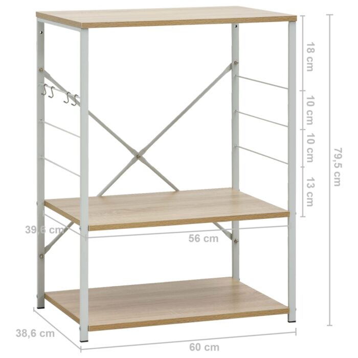 Armoire à micro-ondes Blanc et chêne 60x39,6x79,5 cm – Image 6