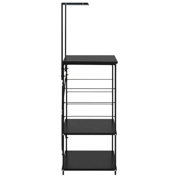 Armoire à four à micro-ondes noir 60x39,6x123cm bois ingénierie – Image 2