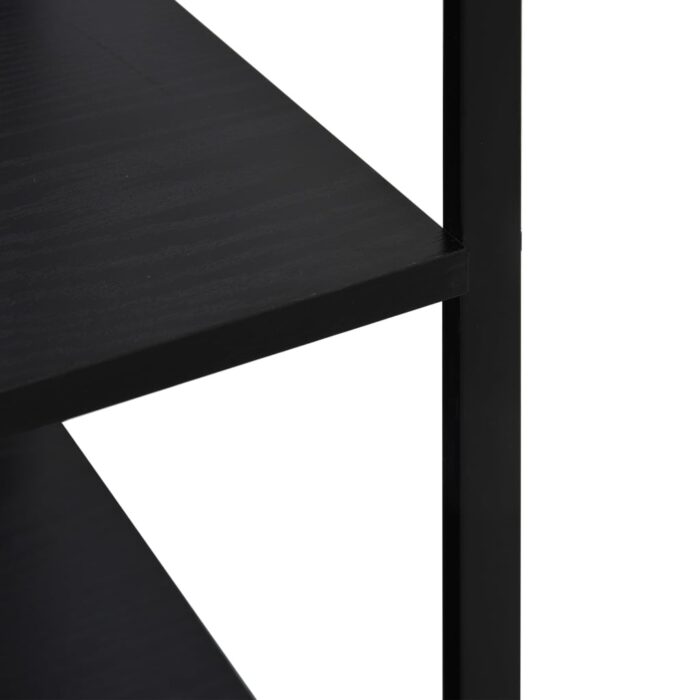 Armoire à four à micro-ondes noir 60x39,6x123cm bois ingénierie – Image 4