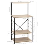 Armoire à micro-ondes noir et chêne 60x39,6x123 cm – Image 6