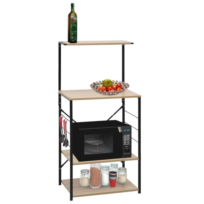 VXL8719883890753_m_en_hd_1.jpg Armoire à micro-ondes noir et chêne 60x39,6x123 cm – Image 1